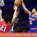 76ers vs Knicks Match Player Stats