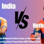 India National Cricket Team vs Netherlands National Cricket Team Stats ODI 12 Nov 2024