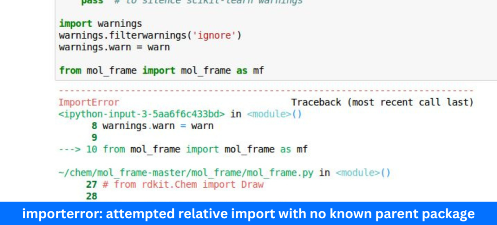 importerror: attempted relative import with no known parent package